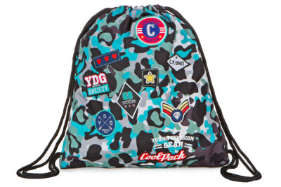 Plecak na sznurkach CoolPack Sprint Camo blue badges