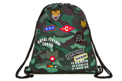 Plecak na sznurkach CoolPack Sprint Camo green badges