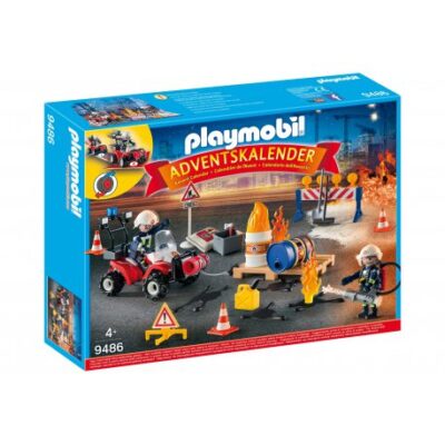 PLAYMOBIL 9486 Kalendarz adwentowy "Akcja straży pożarnej na placu budowy"