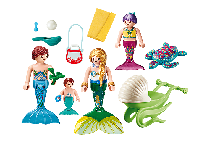 PLAYMOBIL 70100 Rodzina syrenek z wózkiem z muszli - obrazek 2
