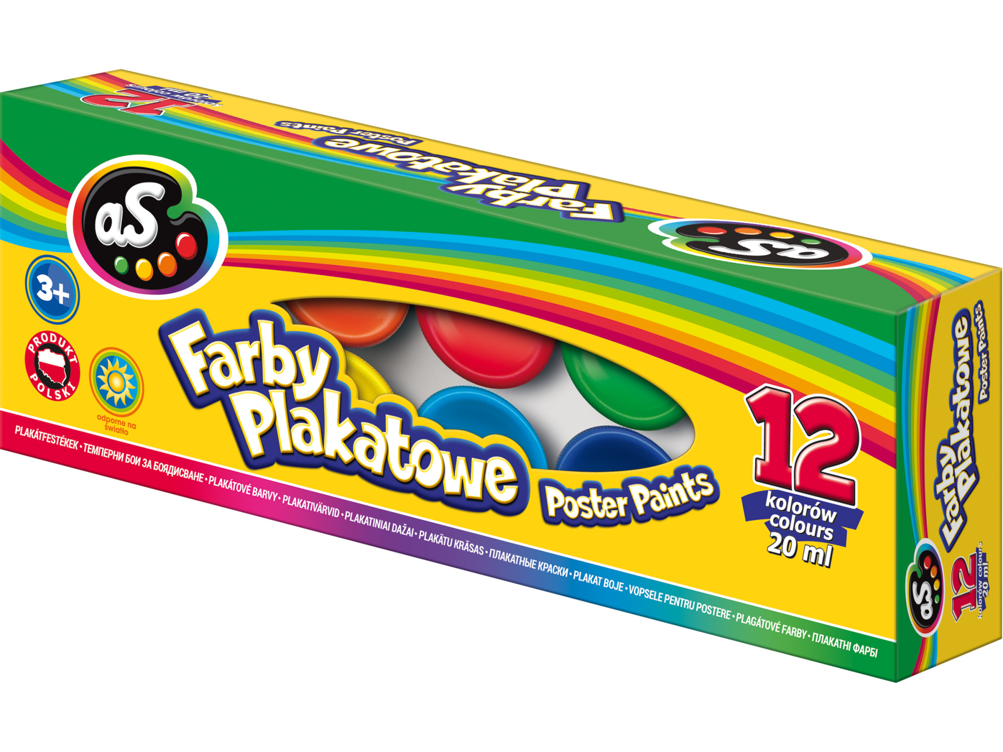 FARBY PLAKATOWE AS ASTRA szkolne 12 KOLORÓW 20ml
