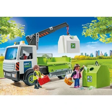 PLAYMOBIL 71431 Samochód ciężarowy z kontenerami na szkło - obrazek 2