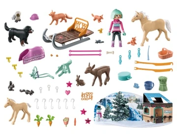 PLAYMOBIL 71345 Kalendarz adwentowy Konie: Świąteczny kulig - obrazek 2