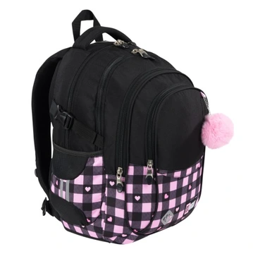 Plecak 4 komorowy Pink Checkered St.Majewski - obrazek 2