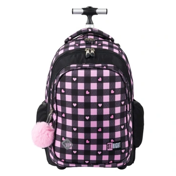 Plecak młodzieżowy na kółkach Pink Checkered St.Majewski