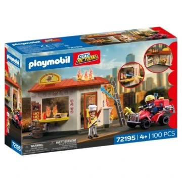 PLAYMOBIL 72195 Quad straży pożarnej oraz stoisko z burgerami